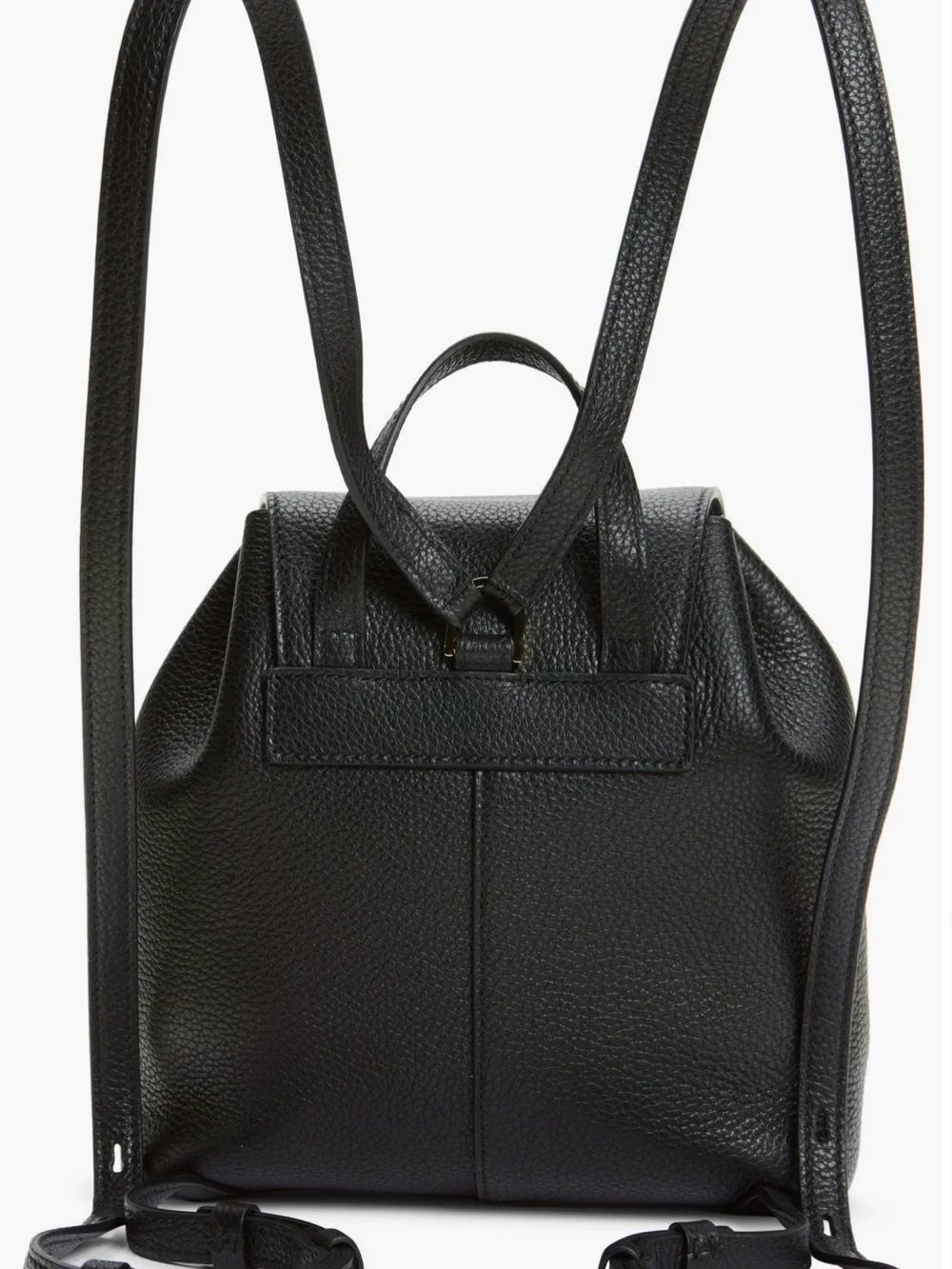 Salvatore Ferragamo Black Pebbled Leather Mini Backpack